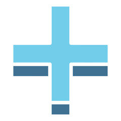Fototapeta premium Plus, Positive, Cross, Add icon in flat color style