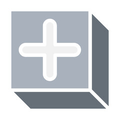Obraz premium Plus, Positive, Cross, Add icon in flat color style
