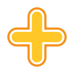 Obraz premium Plus, Positive, Cross, Add icon in flat color style