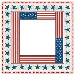 Obraz premium USA Flag Themed Border Frame Design for Creative Projects and Celebrations. Generative AI