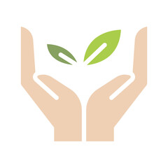 Nature conservation icon in flat color style