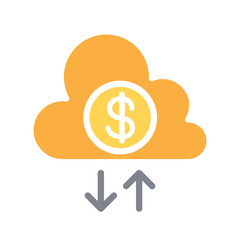 Cryptocurrency icon in flat color style