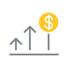 Profit icon in flat color style