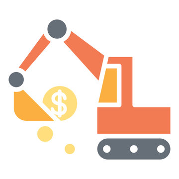 recommend clip art: Crypto mining icon in flat color style