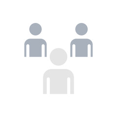 People icon in flat color style
