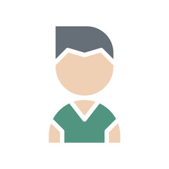 Boy icon in flat color style
