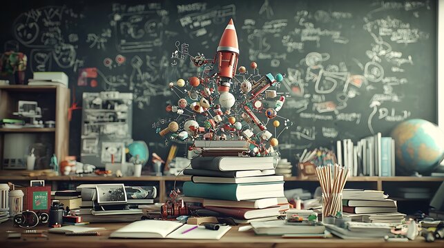 Innovative science classroom creative experiments and visual art for knowledge exploration