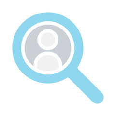 Face detection icon in flat color style