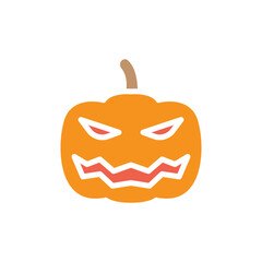 Halloween pumpkin icon in flat color style