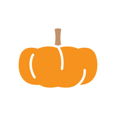 Pumpkin icon in flat color style
