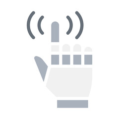 AI, artificial intelligence icon in flat color style