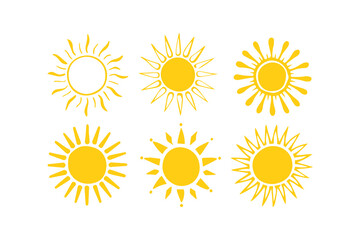 Simple Sun Icon Collection Clean and Modern Vector Designs