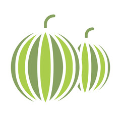 Watermelon icon in flat color style