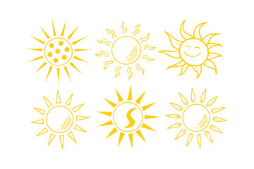 Simple Sun Icon Collection Clean and Modern Vector Designs