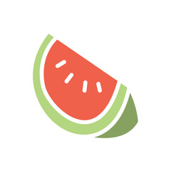 Watermelon icon in flat color style