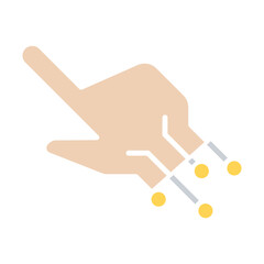 AI icon in flat color style