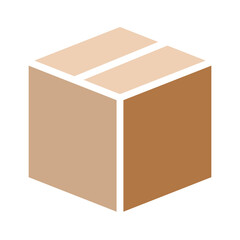 Box icon in flat color style