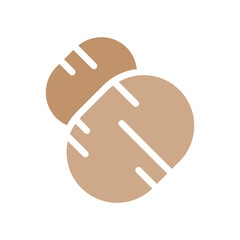Potato icon in flat color style