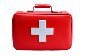 Fototapeta premium Red First Aid Kit with White Cross