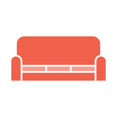 Sofa icon in flat color style