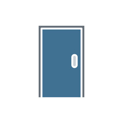 Door icon in flat color style