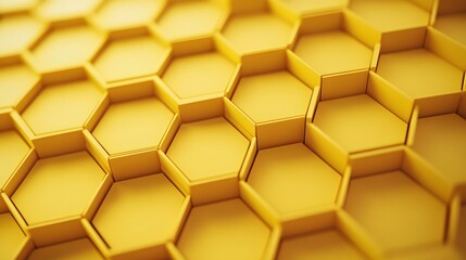 Butter yellow wallpaper with a minimalist honeycomb pattern, modern and soothing