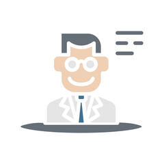 Online diagnosis icon in flat color style