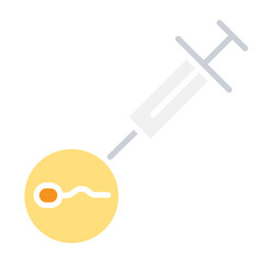 Artificial insemination, IVF icon in flat color style