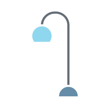 recommend clip art: Standing lamp icon in flat color style
