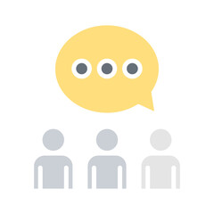 Discussion icon in flat color style