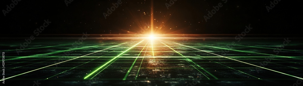 Poster dark room with a glowing light source creating a mysterious and enigmatic atmosphere for creative in