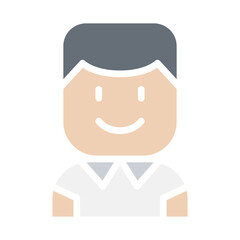 Student icon in flat color style