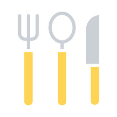 Eating icon in flat color style