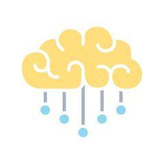 AI icon in flat color style