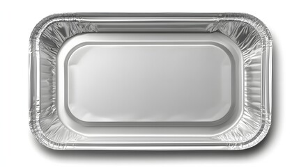 Shiny Aluminum Tray with Rectangular Design Suitable for Food Preparation and Serving