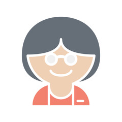 Teacher icon in flat color style