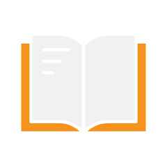 Textbook icon in flat color style