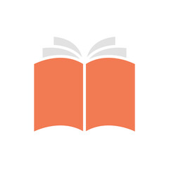 Book icon in flat color style