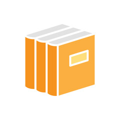 Book icon in flat color style