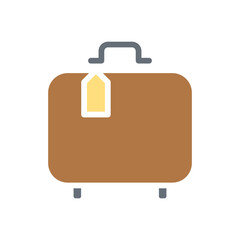 Luggage icon in flat color style