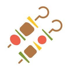 Barbeque icon in flat color style