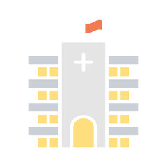 Obraz premium Hospital icon in flat color style