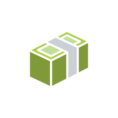 Money icon in flat color style