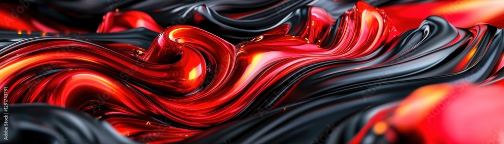 Poster captivating red and black swirls creating an artistic and dynamic visual display for modern design a