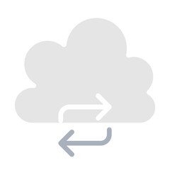 Cloud computing icon in flat color style