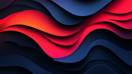 Abstract wavy background with red and blue gradients.