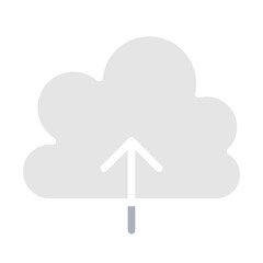 Cloud computing icon in flat color style