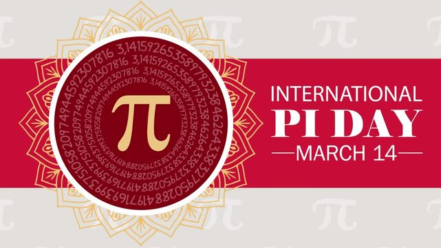 Happy National Pi Day. March 14. Holiday concept. Template for background, banner, card, poster with text inscription.