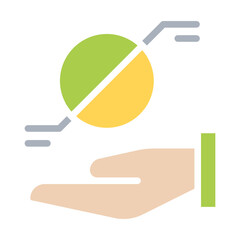 VR icon in flat color style