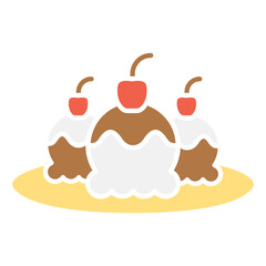 Ice cream icon in flat color style